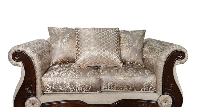 Fasciano Oversized Sofa + Loveseat, Beige Tan/Dark Cherry - view 10