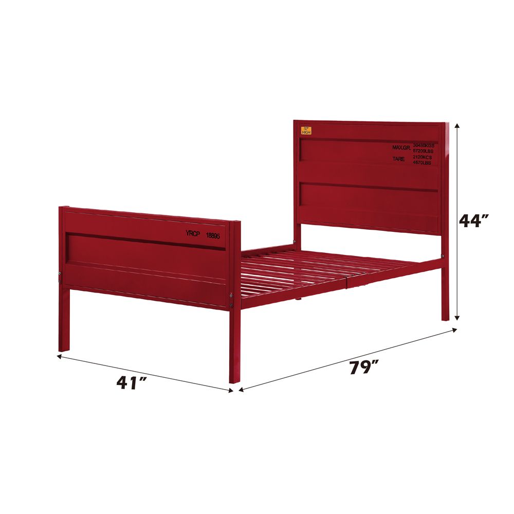Cargo Twin Bed – dimensions diagram