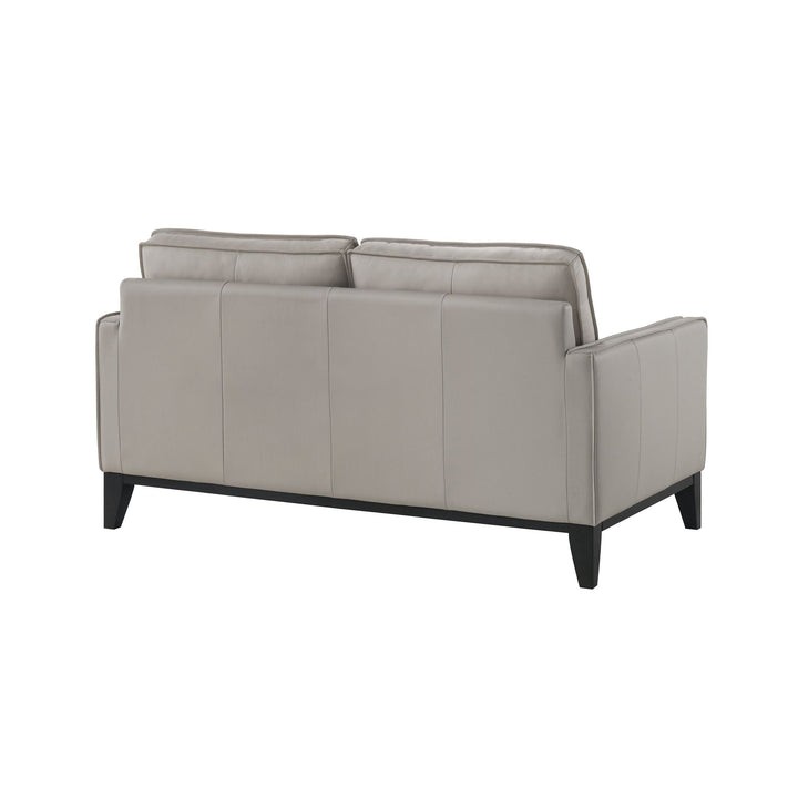 Aaron Leather Loveseat-Mist Gray