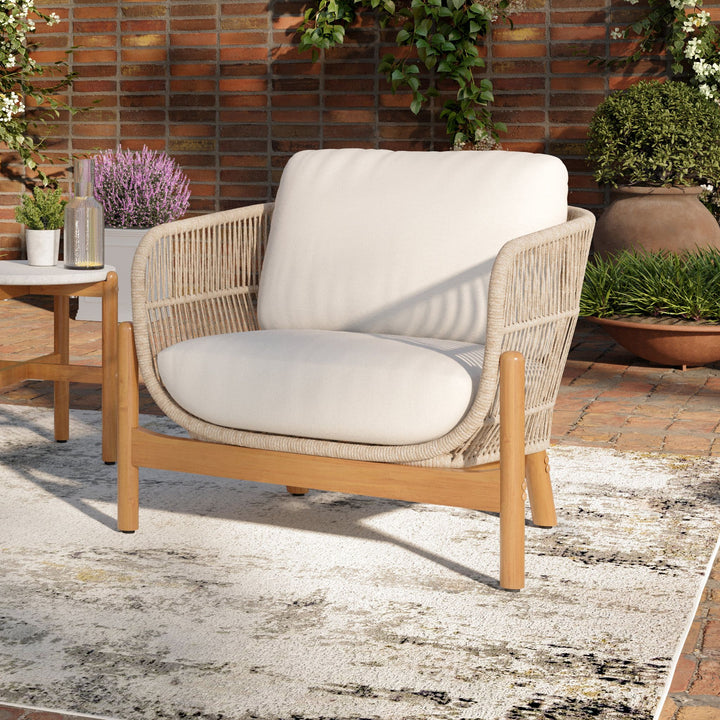 Solstice Rope Club  Chair-Linen Beige