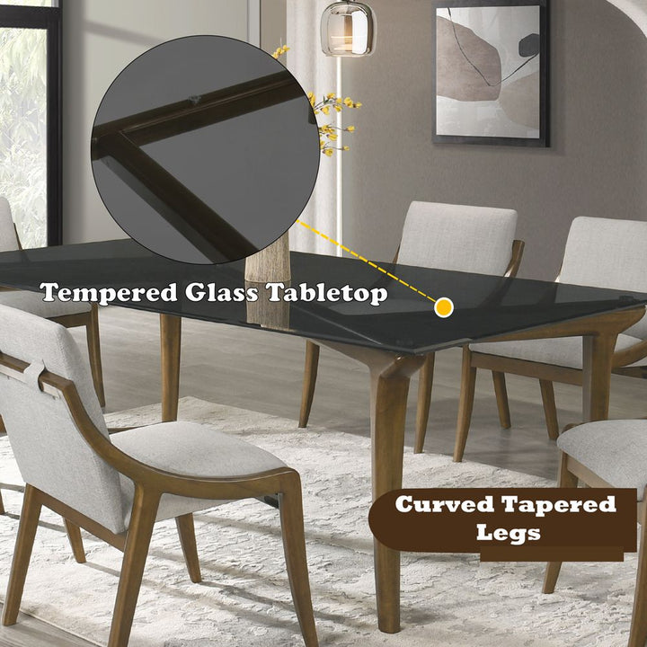 Danzel Dining Table w/Glasss Top – features callout