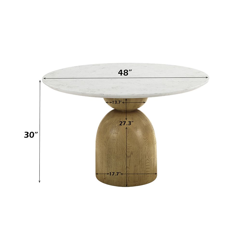 Kala Round Dining Table with Marble Top