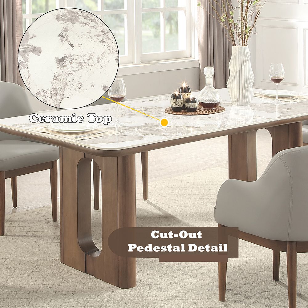 Harvey Dining Table w/Ceramic Top – features callout