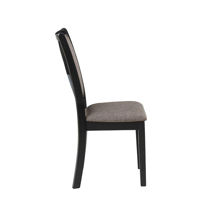 Potomac 48" Round Dining Table &amp; 4 Chairs-Brown/black