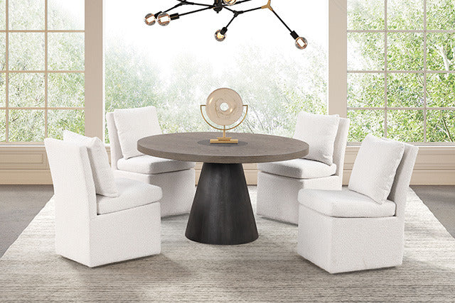 Broager 5 Pc Dining Table Set, Rustic Oak/Dark Walnut - view 6