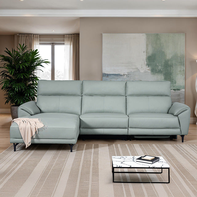 Theola Power Sectional, Left Chaise, Pale Blue