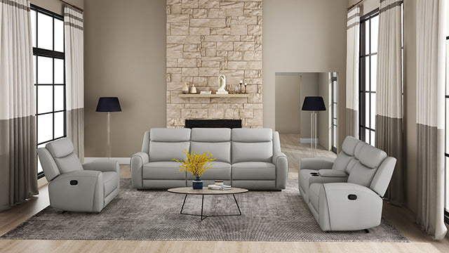 Jacobus Manual Recliner Loveseat W/ Console, Light Gray - view 2