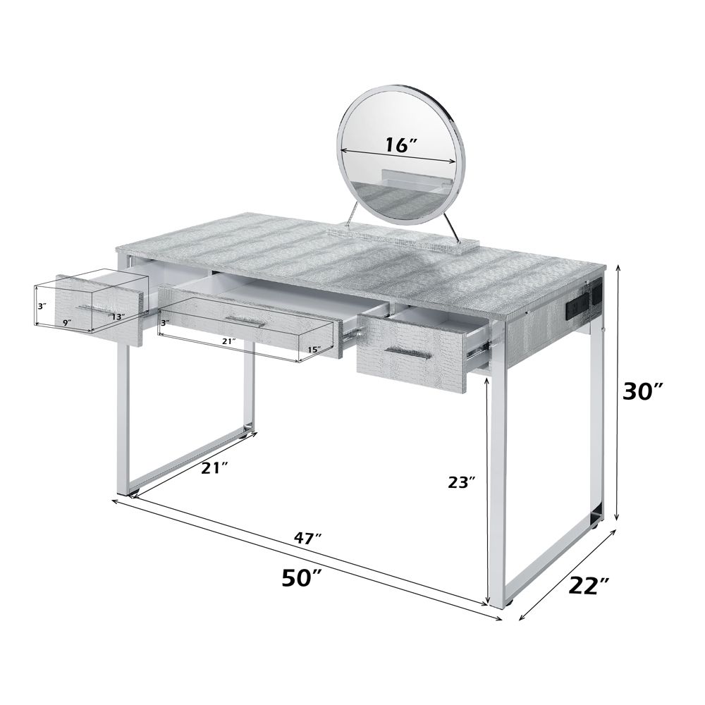 Myles Vanity Set W/USB – dimensions diagram