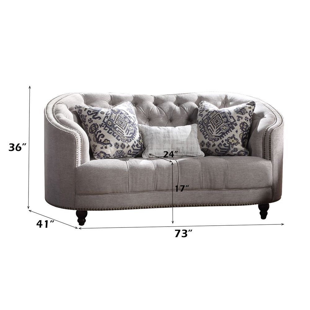 Saira Loveseat W/3 Pillows – dimensions diagram