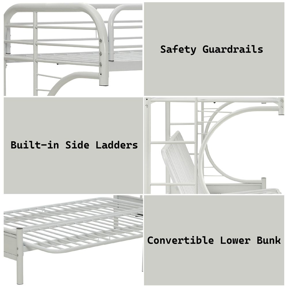 Eclipse Twin XL/Queen Futon Bunk Bed – features callout