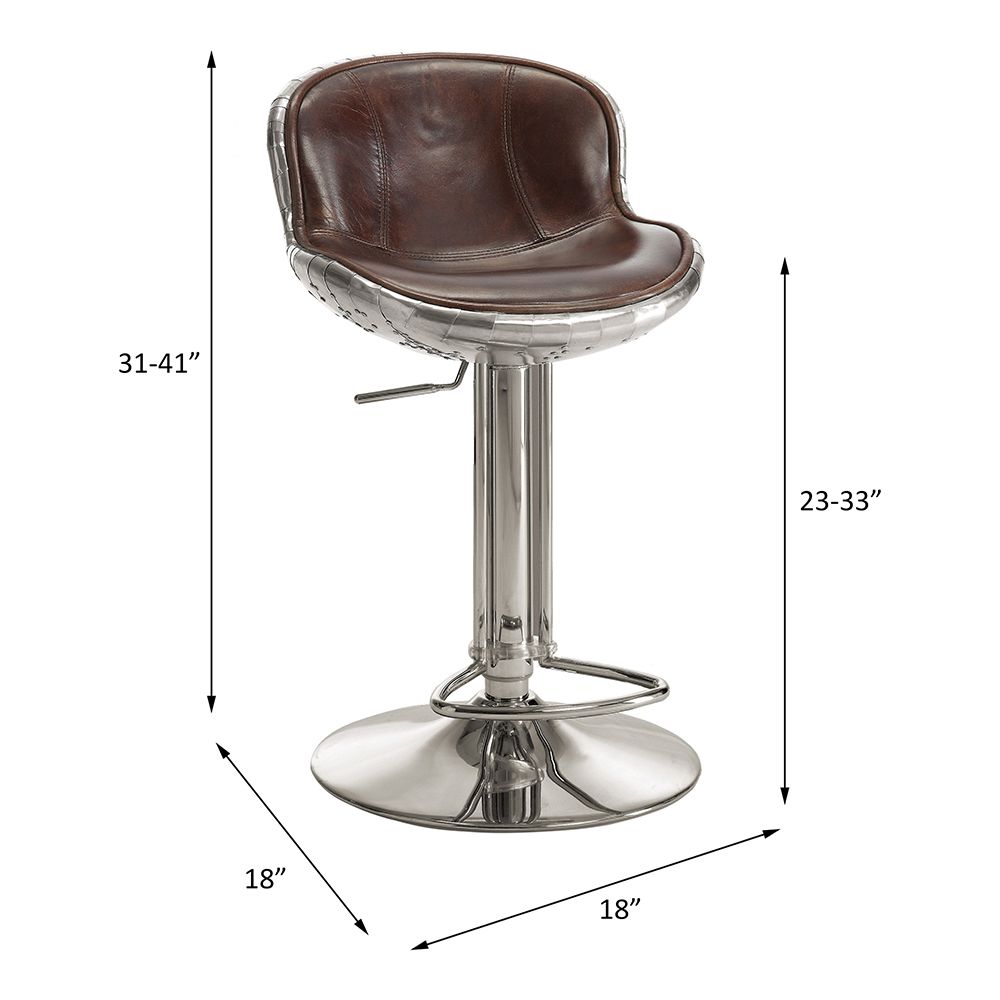 Brancaster Adjustable Stool W/Swivel – dimensions diagram