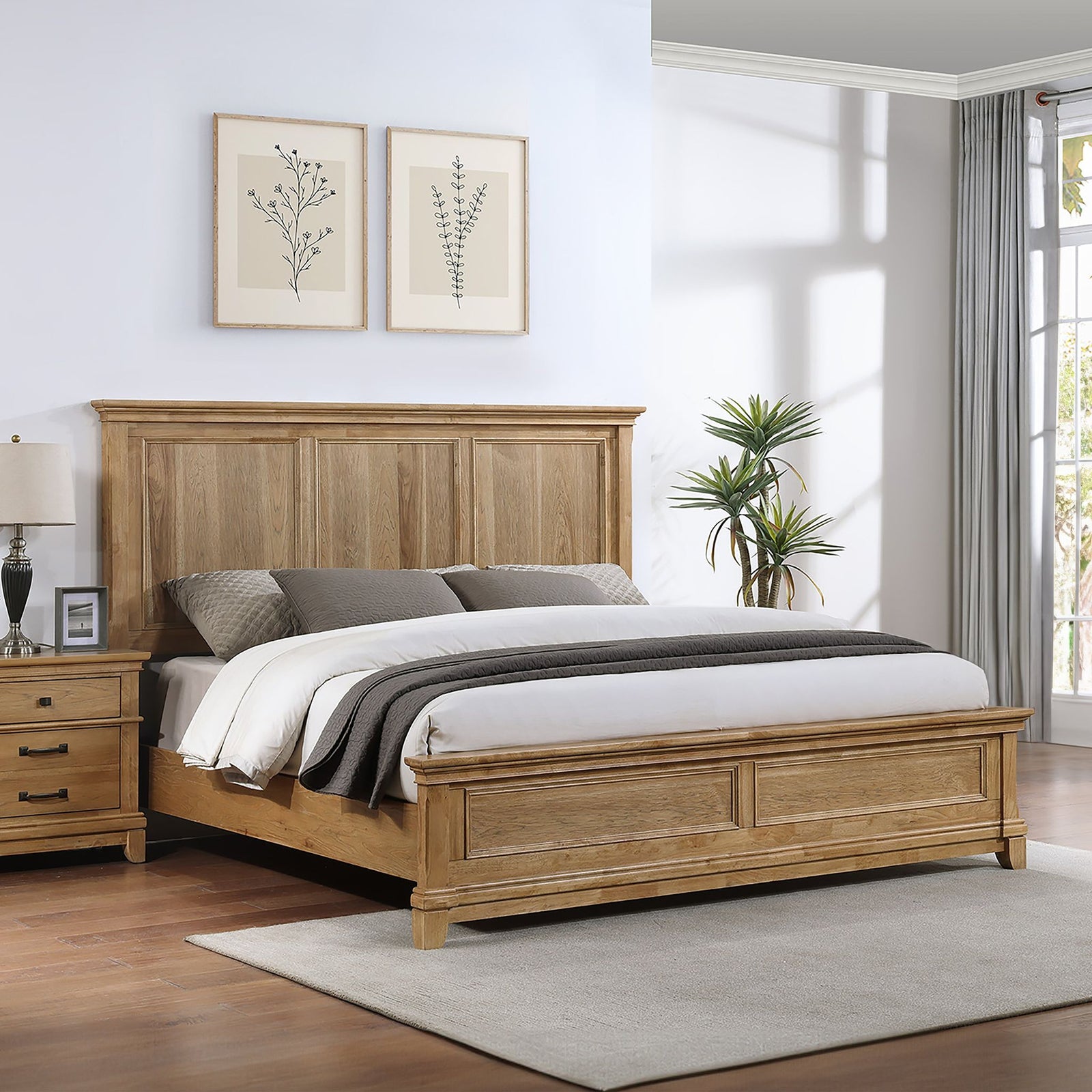Sunstone 5/0 Q Panel Headboard-Honey