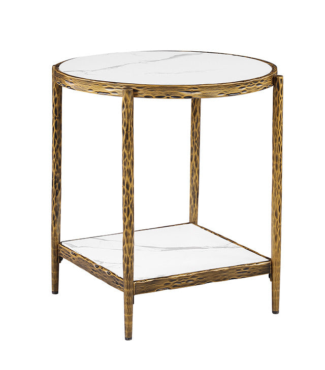 Kerna End Table, Matte Gold