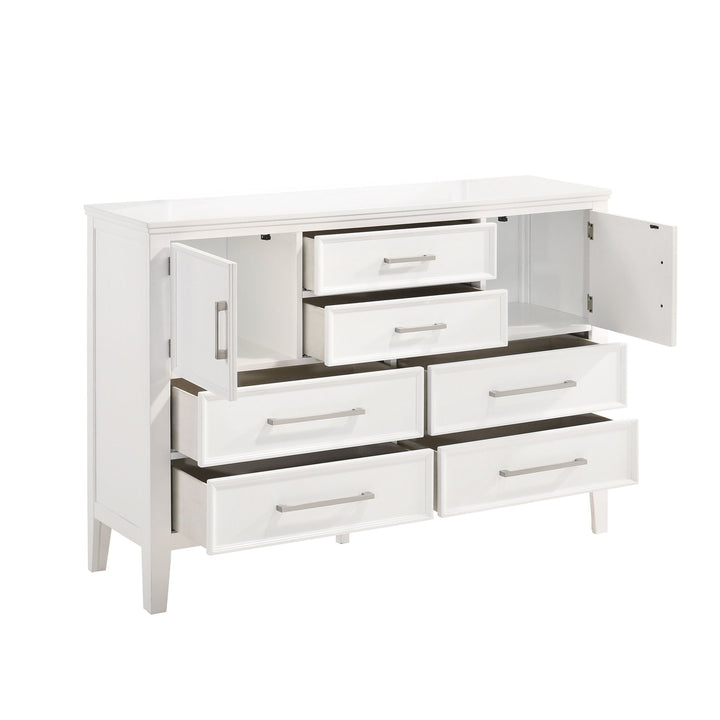 Andover 60" Dresser W/doors-White