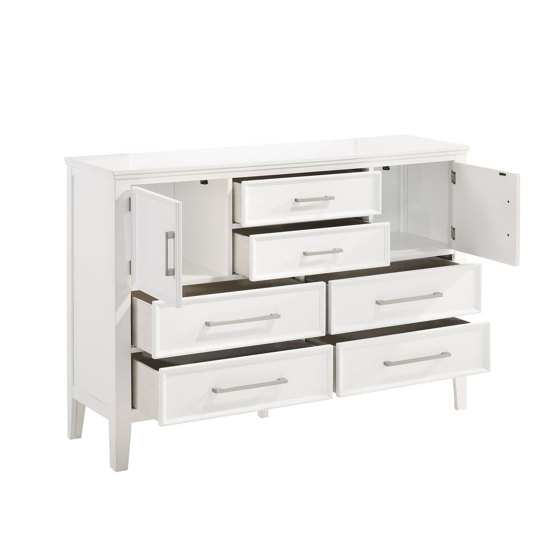 Andover 60" Dresser W/doors-White
