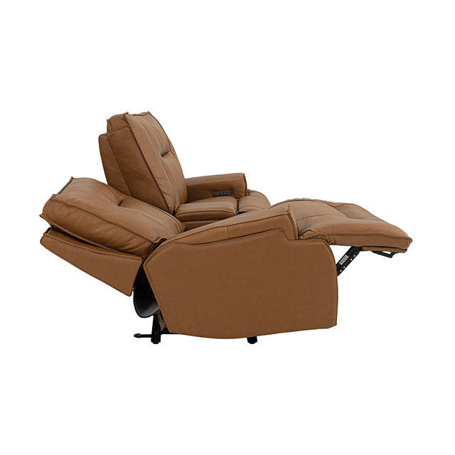 Dallas Oversized Power Loveseat, Camel Brown - view 6