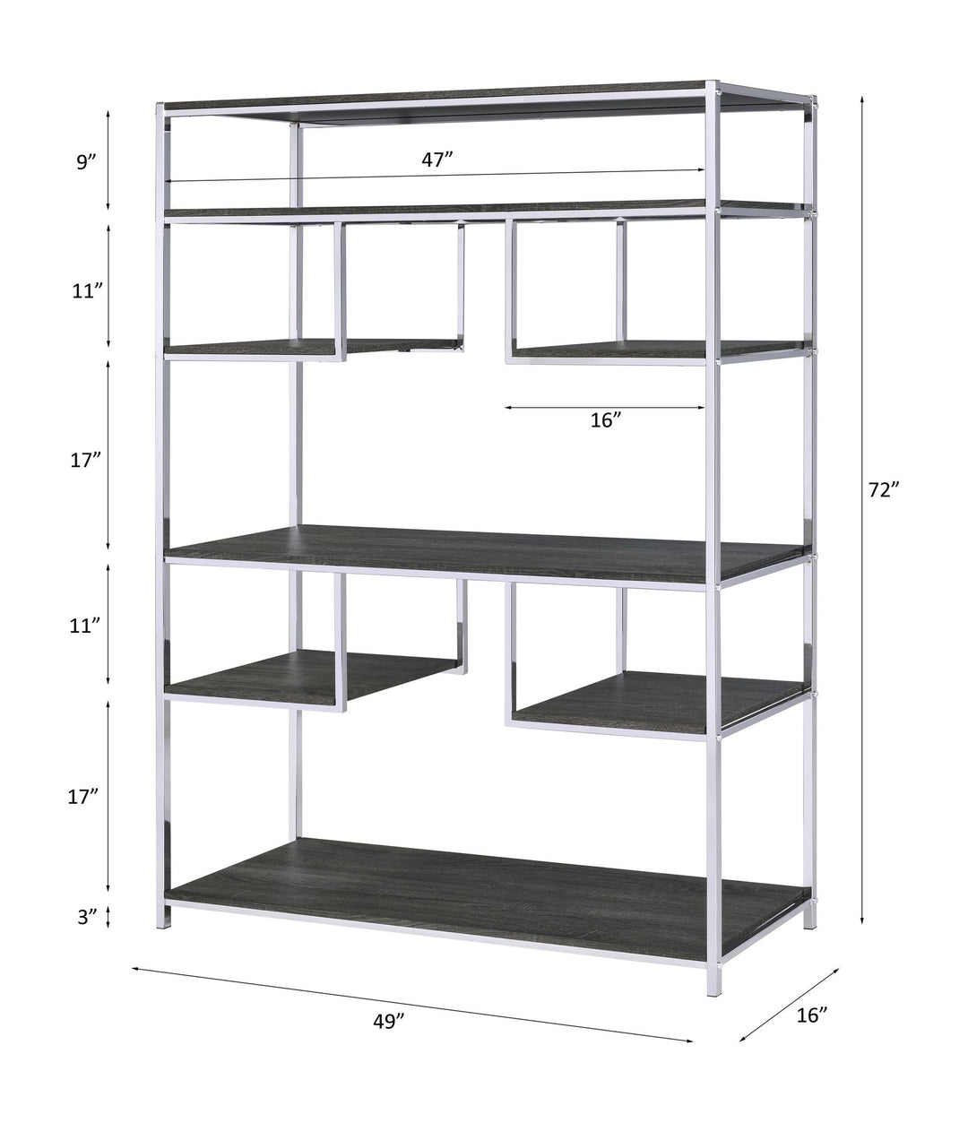 Vonara Bookshelf – line drawing