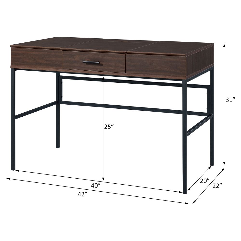 Verster Writing Desk W/USB – line drawing