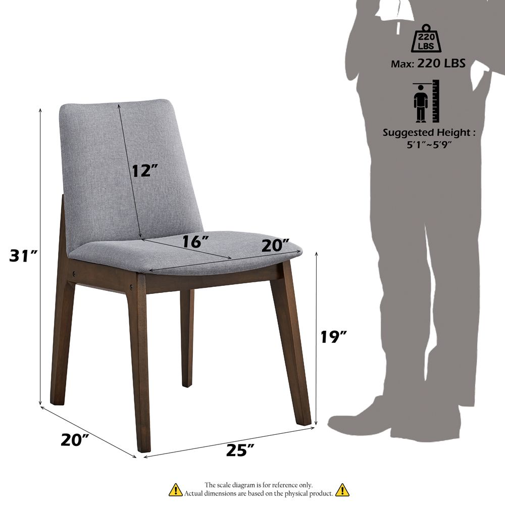 Kaela SIDE CHAIR (SET-2) – dimensions diagram
