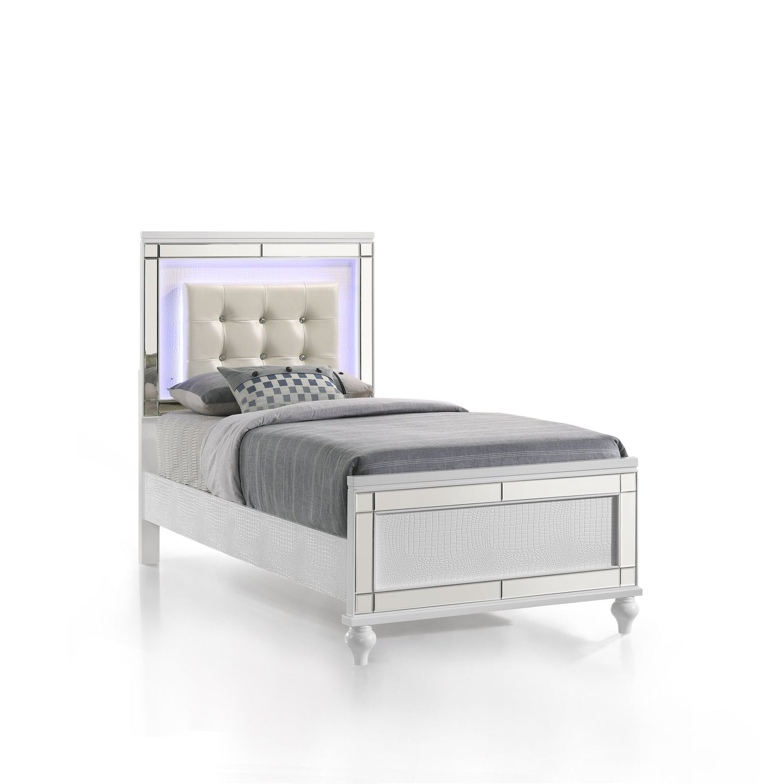 Valentino 3/3 T Headboard - White