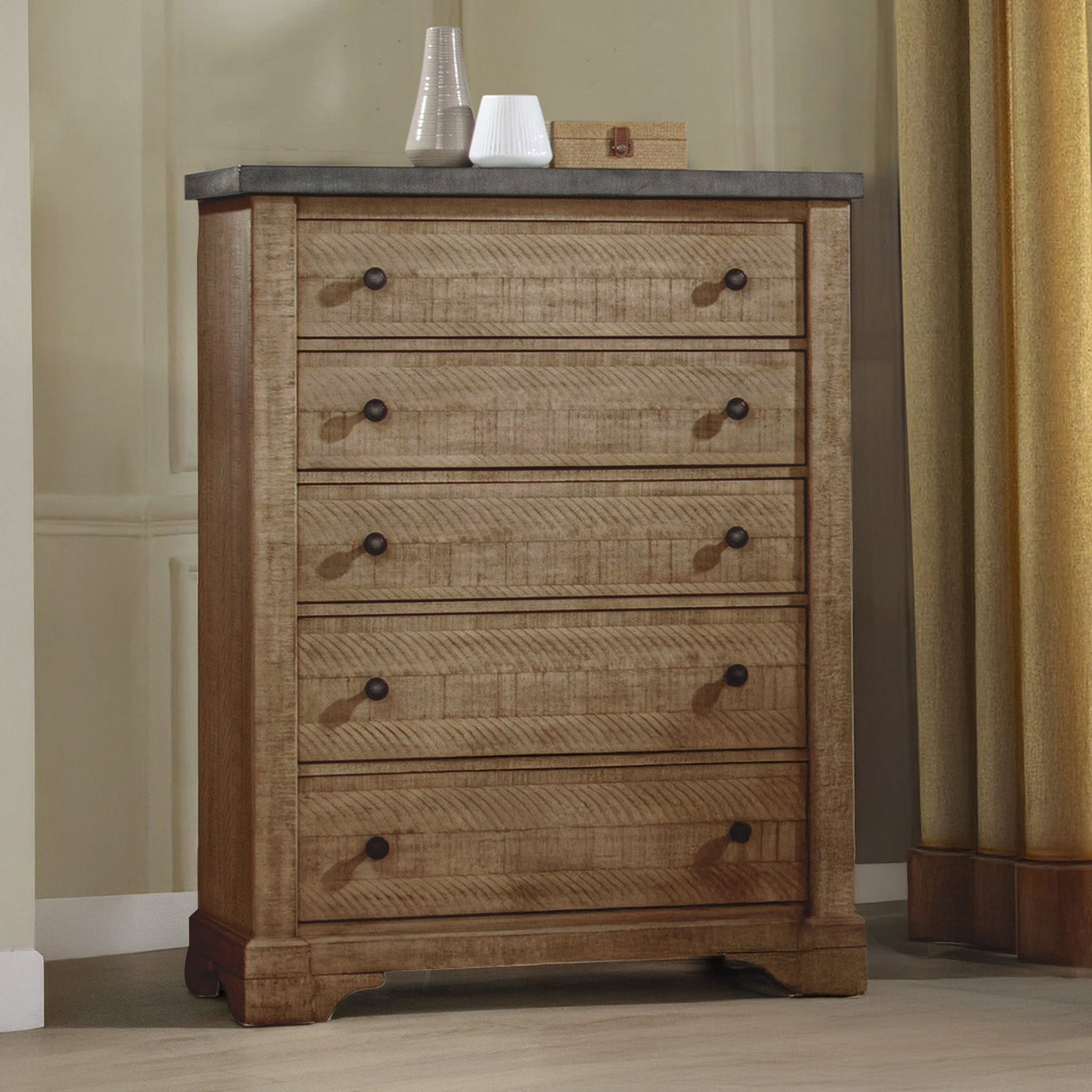 Augusta Lift Top Chest - Rustic Brown