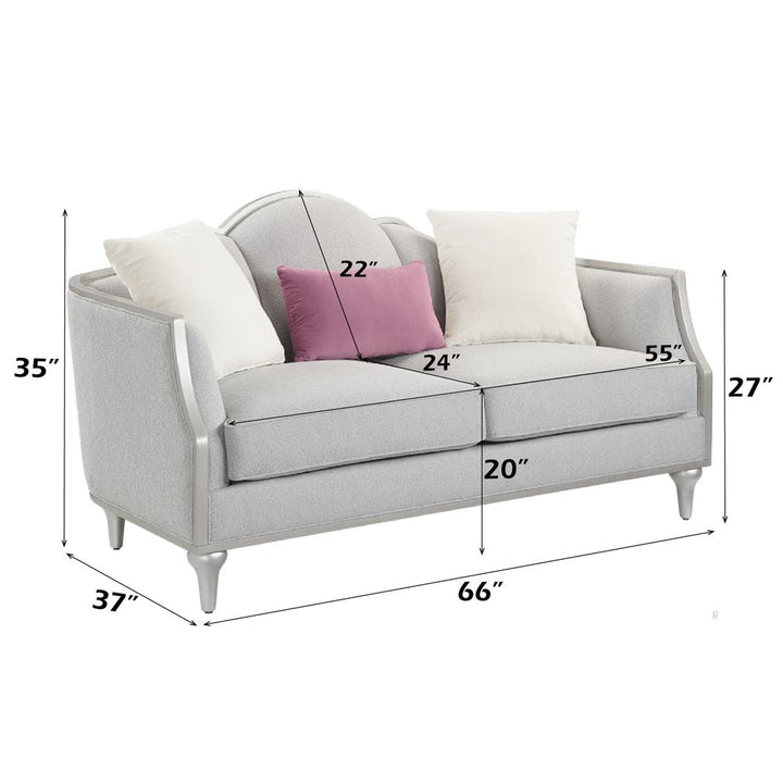 Kasa Loveseat W/3 Pillows – dimensions diagram