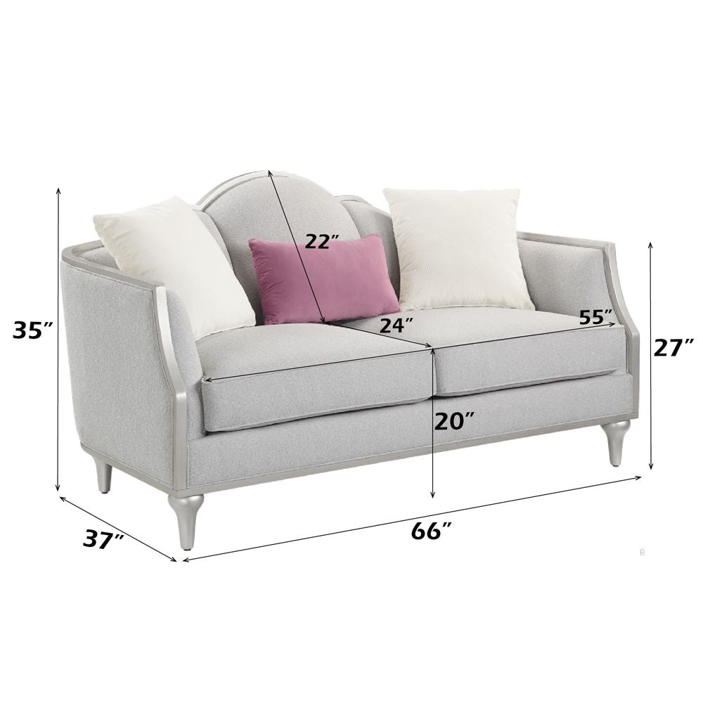Kasa Loveseat W/3 Pillows – dimensions diagram