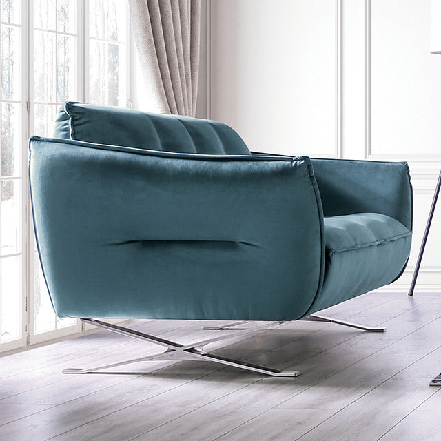 Civellutino Loveseat, Teal - view 2