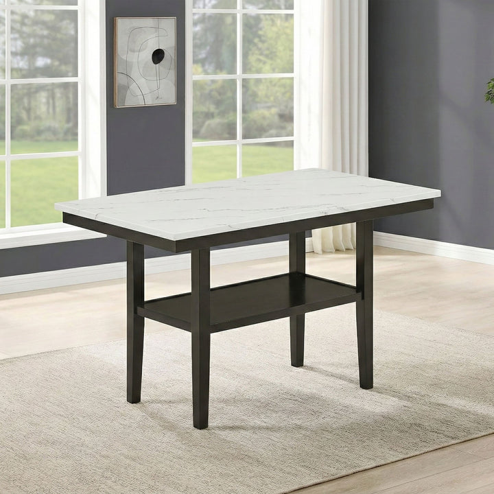Carissa 60" Rectangle Counter Table W/storage Shelf