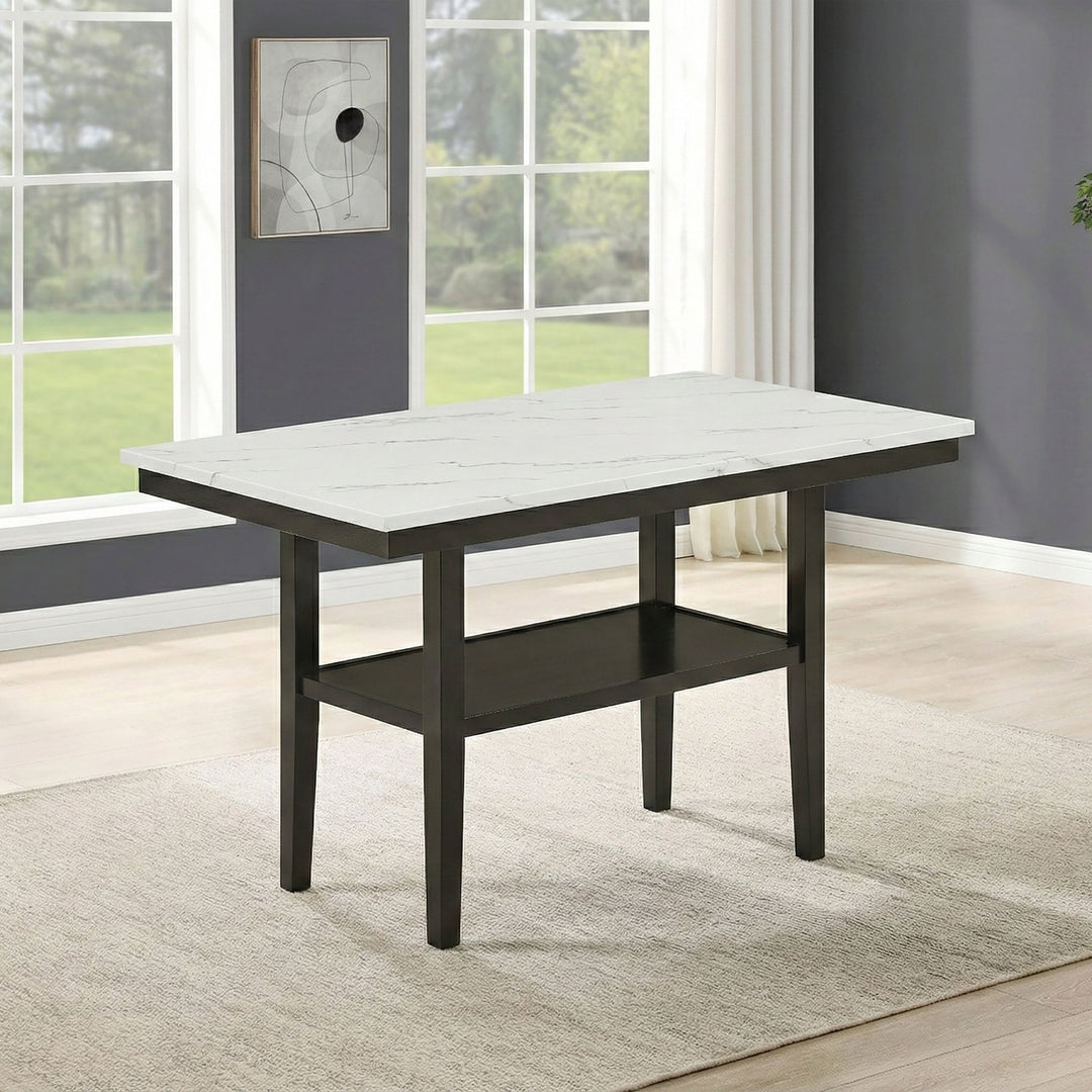 Carissa 60" Rectangle Counter Table W/storage Shelf