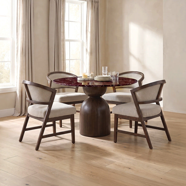 Cirava 5 Pc. Dining Table Set, Red/Walnut - view 3