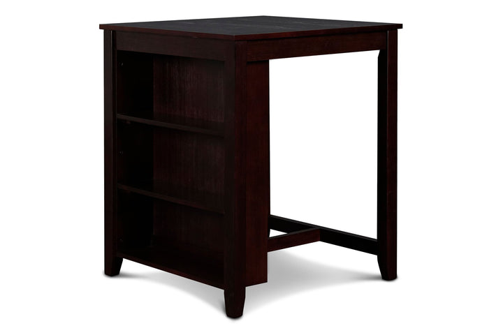 Gia 3 Pc 30" Storage Counter Table &amp; 2 Chairs-Ebony