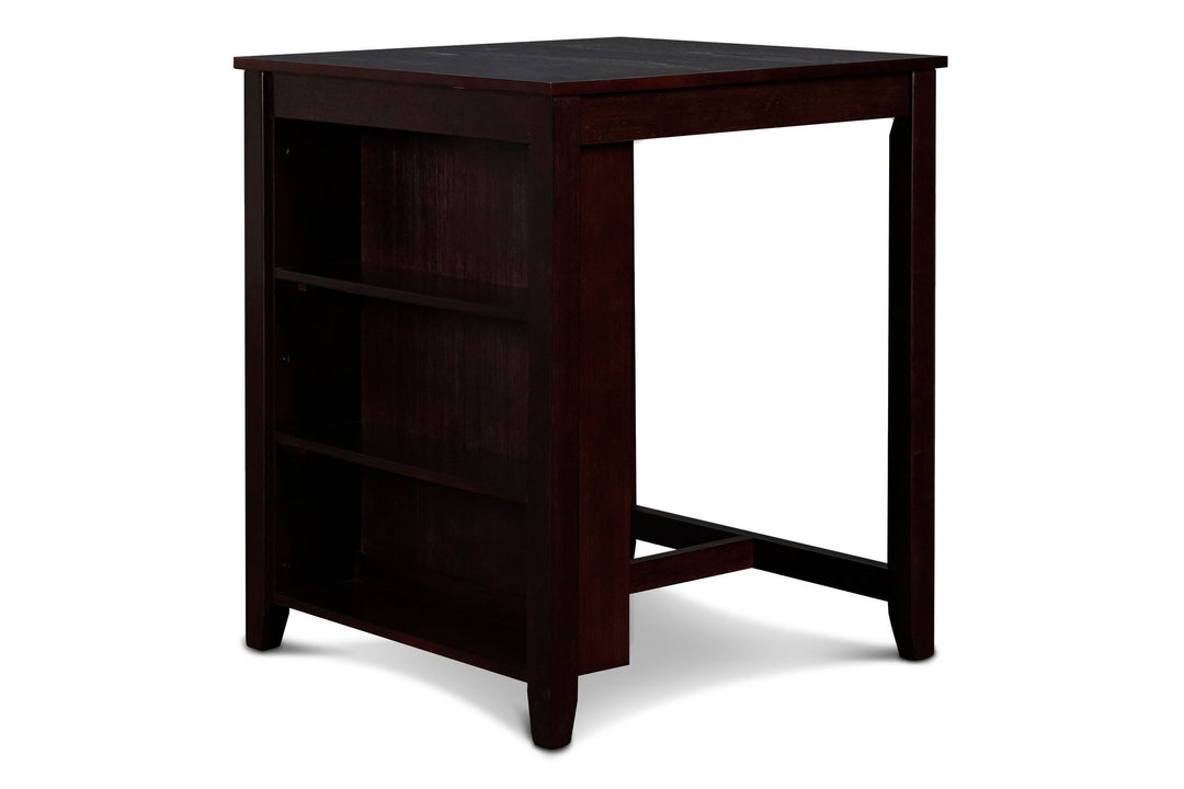 Gia 3 Pc 30" Storage Counter Table & 2 Chairs-Ebony