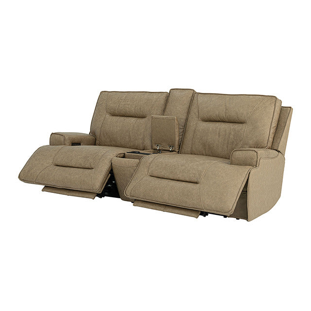 Dallas Oversized Power Loveseat, Warm Taupe - view 4