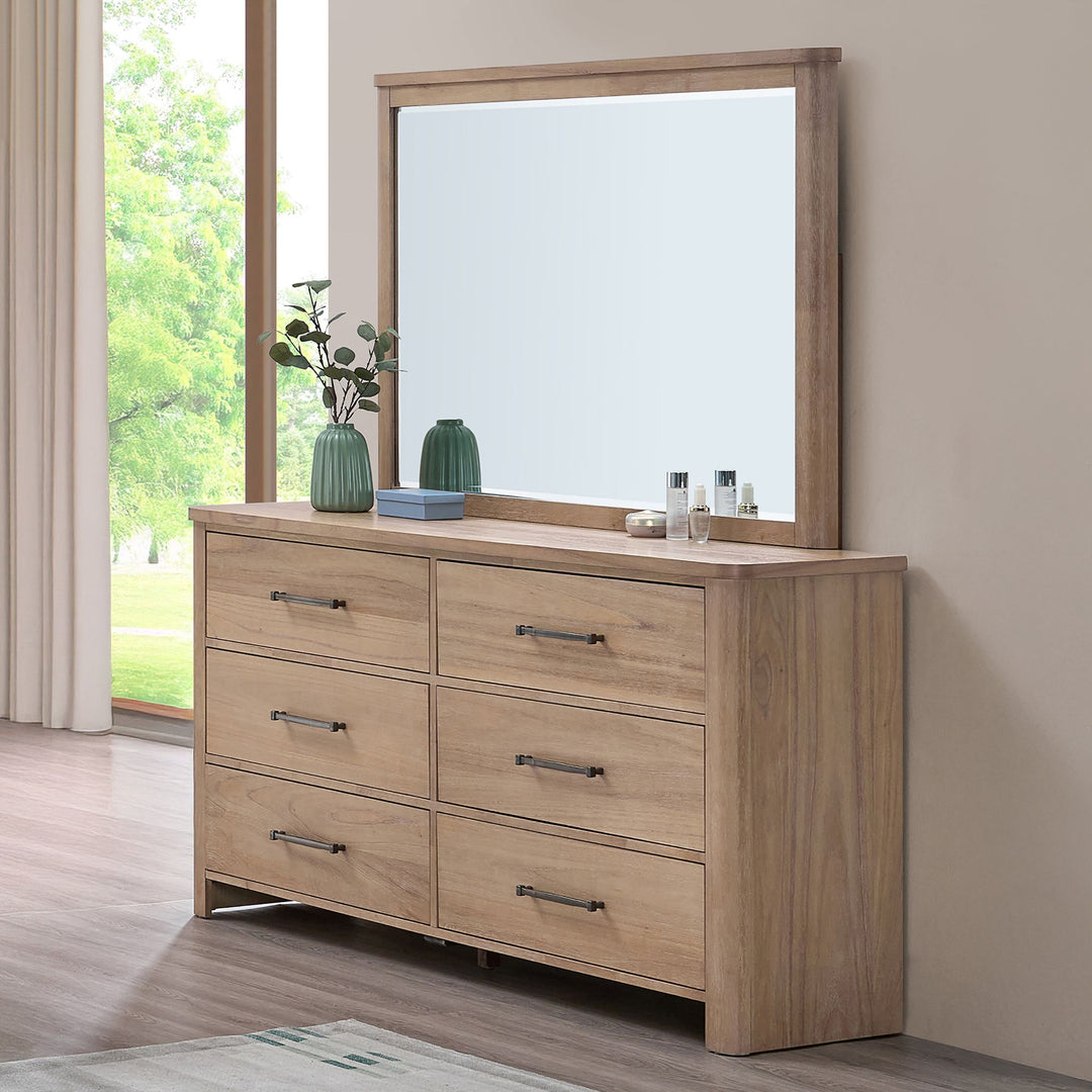 Anika 6 Drawer Dresser-Natural