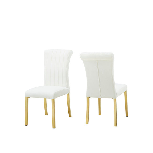 Holstebro Side Chair, Gold/White