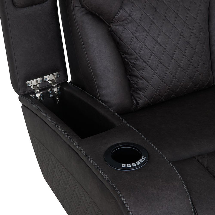 Wendell Power Motion Sofa with Dropdown Table, Storage, USB &amp; LED