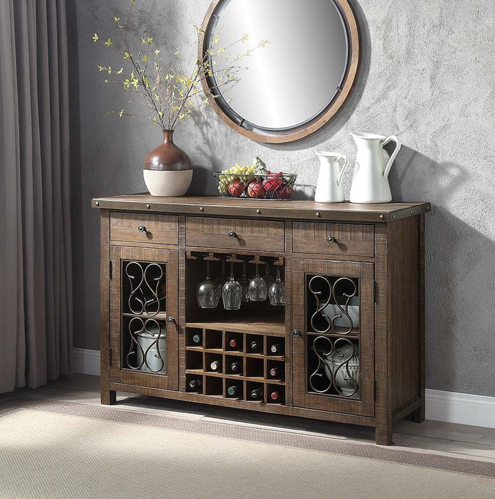 Raphaela Server with Cup Holder &amp; Wine Rack
