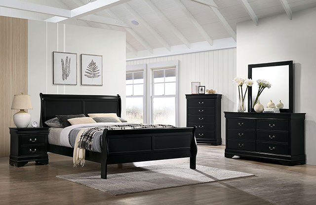 Louis Philippe 5 Pc Queen Bedroom Set, Black - view 2