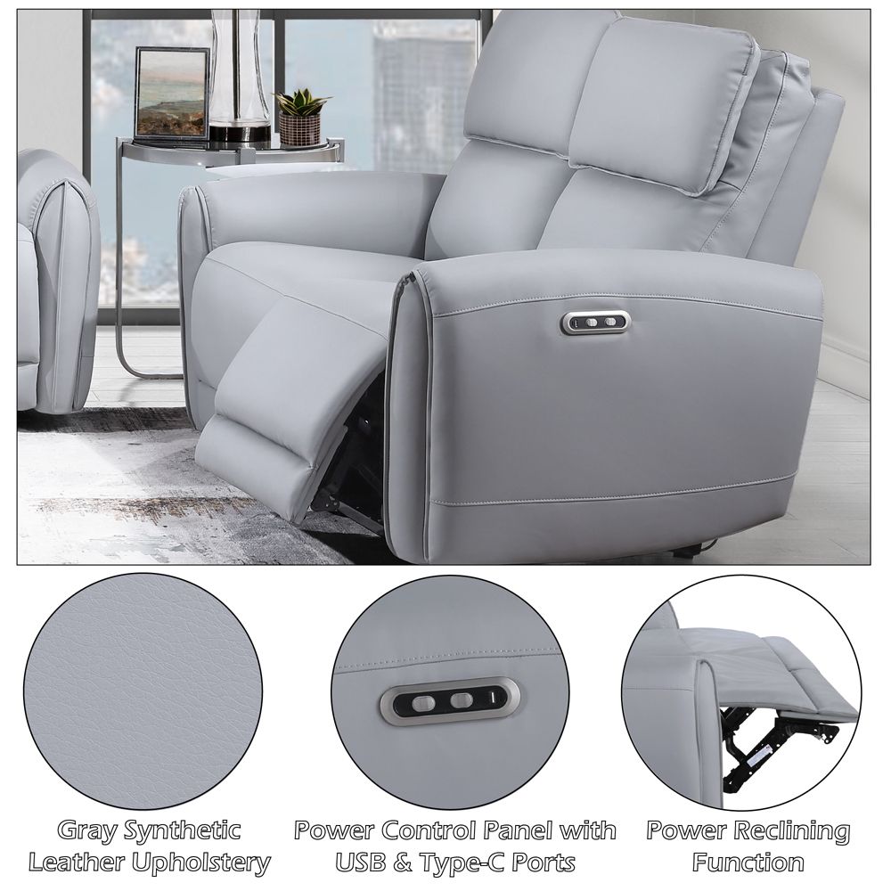 Jeromie Power Motion Loveseat w/USB Port – features callout
