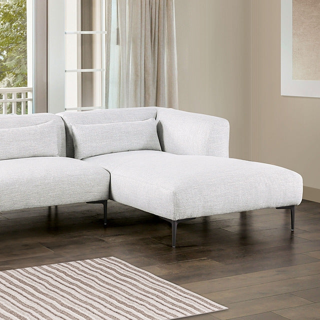 Paderborn Sectional, Right Chaise, Light Gray
