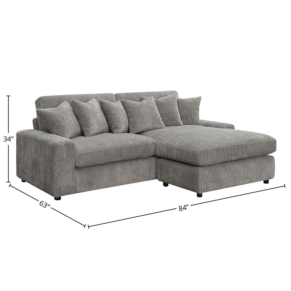 Tavia Reversible Sectional Sofa W/6 Pillows – line drawing