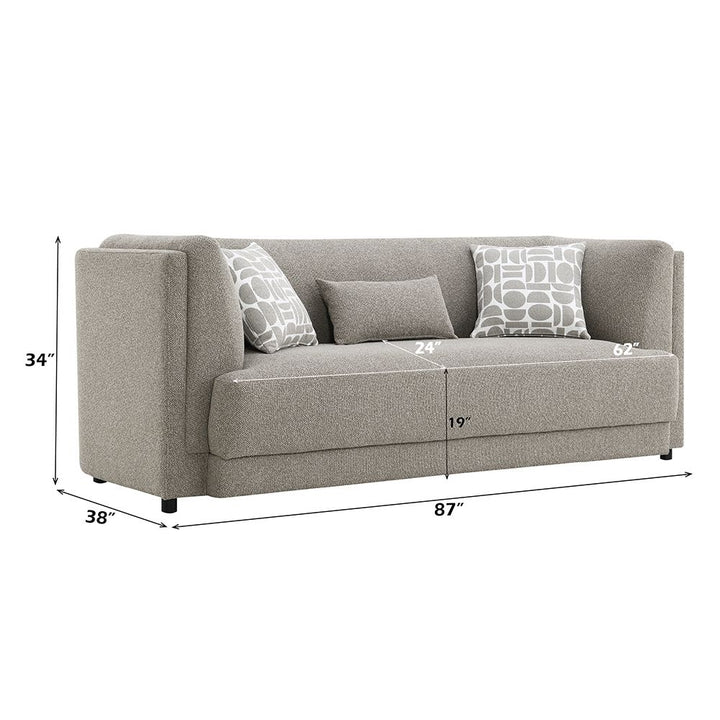 Glenda Sofa w/3 Pillows – dimensions diagram
