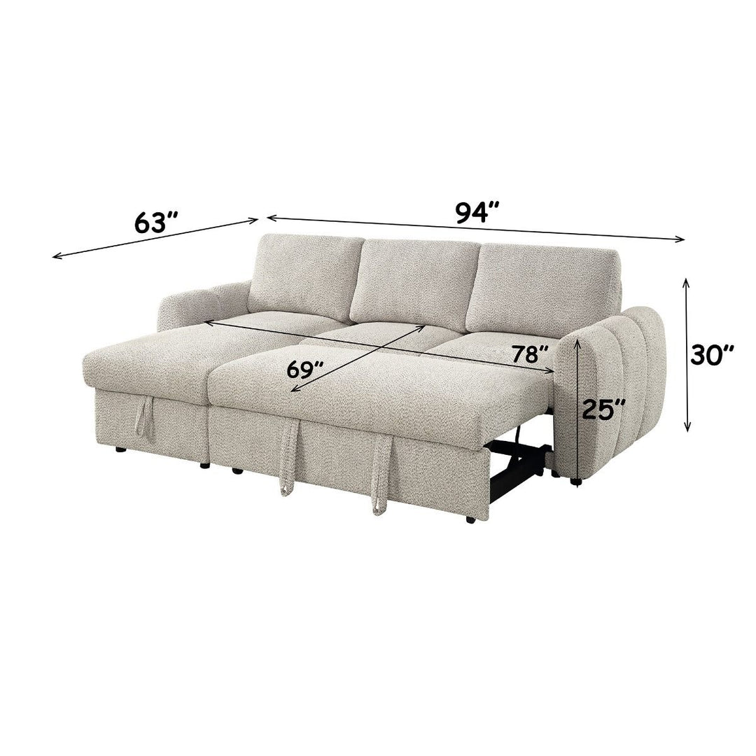 Nuriel Reversible Sectional Sofa w/Sleeper & Storage – dimensions diagram