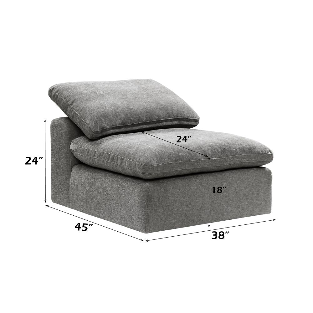 Naveen Modular - Armless Chair – dimensions diagram