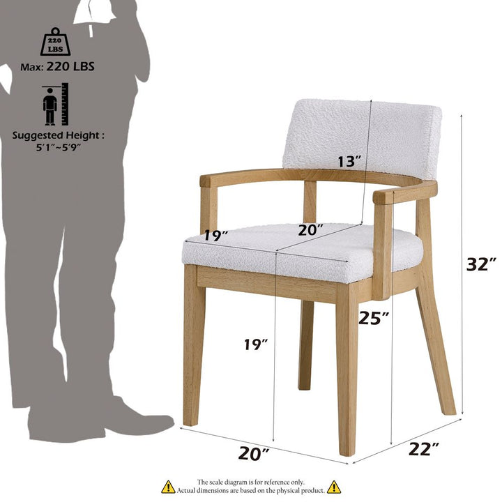 Kasem Arm Chair (SET-2) – dimensions diagram