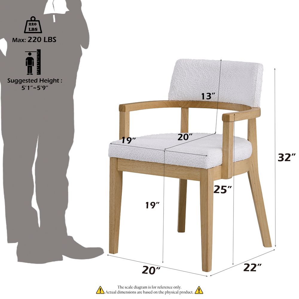 Kasem Arm Chair (SET-2) – dimensions diagram
