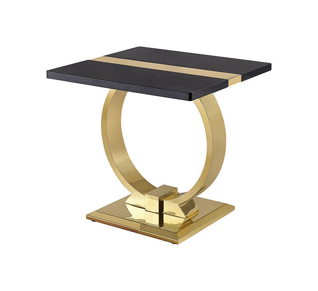 Horsham End Table, Black/Gold