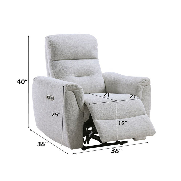 Eastre Power Motion Recliner w/USB Port – dimensions diagram