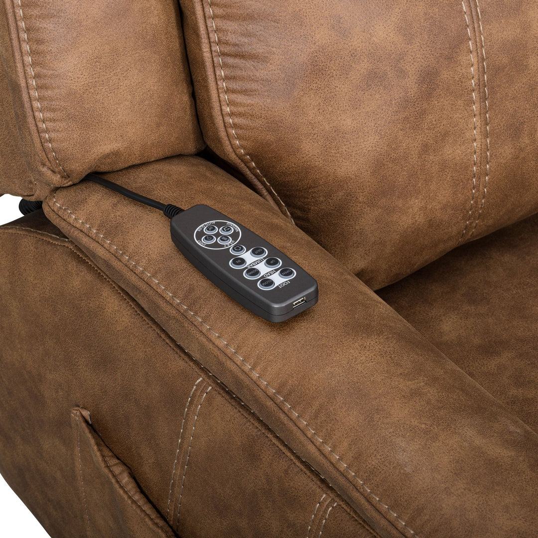 Kyra Auto Glider Recliner W/pwr Hr & Fr-Saddle